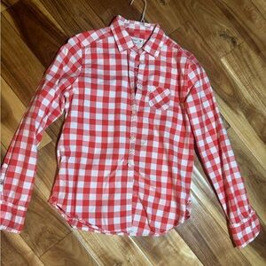 American Eagle Gingham Red and White Checkered Shirt